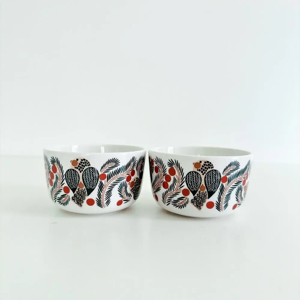 MERIMEKKO OIVA KETUNMARJA BOWLS SET OF 2 RED FOX